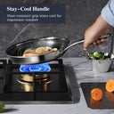 3-Quart Stainless Steel Saucepan with Lid,5-Ply Clad Base Small Pot Even Heating & Fast Boiling, Premium Saucier for Induction, Gas, Electric & Oven
