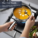3-Quart Stainless Steel Saucepan with Lid,5-Ply Clad Base Small Pot Even Heating & Fast Boiling, Premium Saucier for Induction, Gas, Electric & Oven